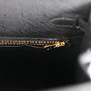 H Kelly Sellier 25 Black Ostrich Gold Hardware