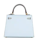H Special Order (HSS) Kelly Sellier 25 Bleu Brume and Bleu Glacier Epsom Brushed Gold Hardware