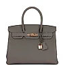 H Birkin 30 Gris Meyer Togo Rose Gold Hardware