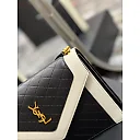 Y Gaby Satchel in Lambskin and Lamb Leather  Black&White
