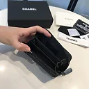 cc CO-CO Boy Flap Card Holder 11.5cm/4.5in Silver Hardware For Women Black