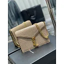 Y Cassandra Medium Chain Bag Dark Beige In Grain De Poudre Embossed
