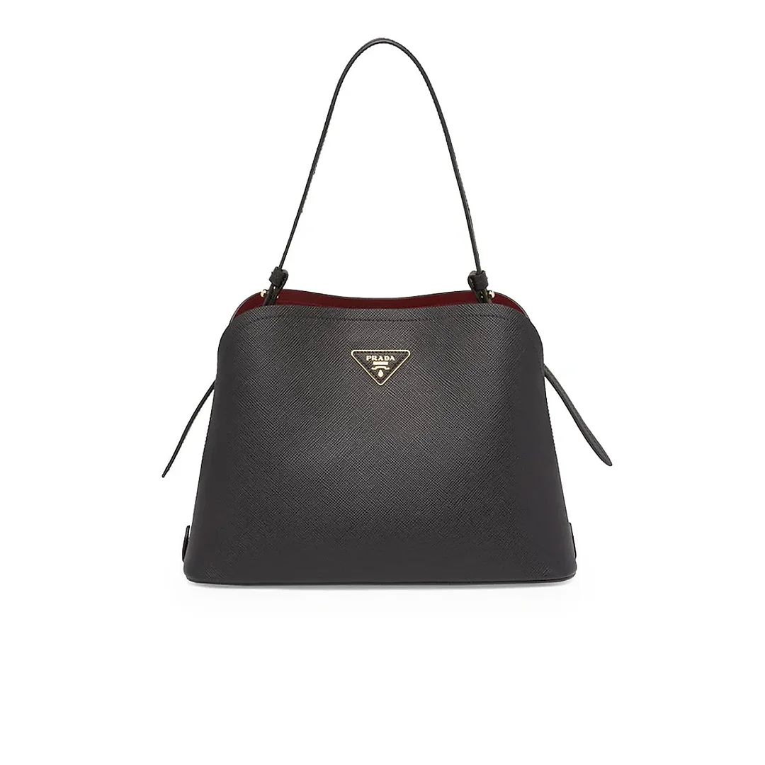 PP Saffiano Leather PP Matin��e Bag in Black
