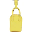 H Mini Lindy Jaune Citron Ostrich Palladium Hardware
