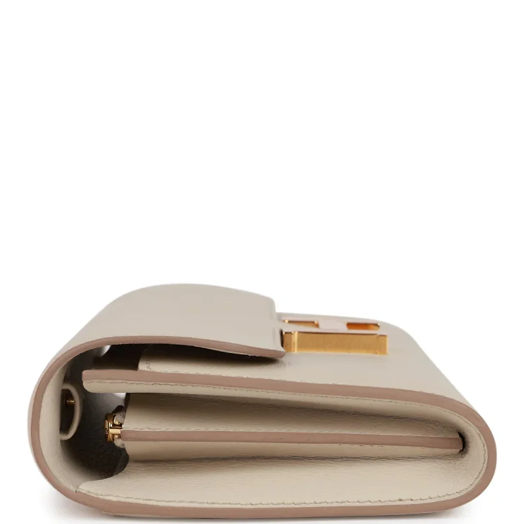 H Constance Wallet To Go Beton Evercolor Gold Hardware