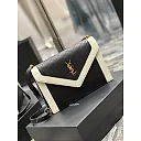 Y Gaby Satchel in Lambskin and Lamb Leather  Black&White