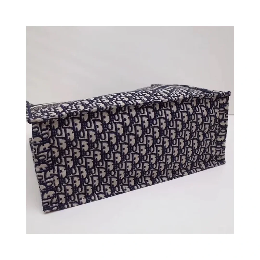 D Book Tote Bag In Blue Oblique Canvas