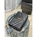 Y College Large Chain Bag Black With Gold Hardware