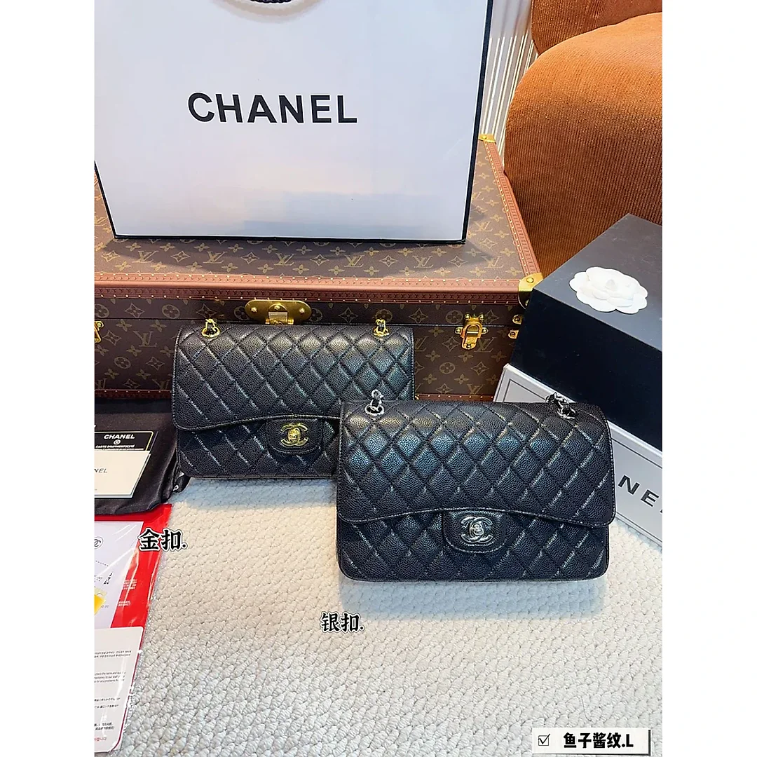 CC new arrival cf bag caviar leather size; 26*6*17cm