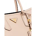 PP Small Saffiano Leather Double PP Bag in Powder Pink