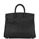 H Birkin 25 Black Ostrich Palladium Hardware