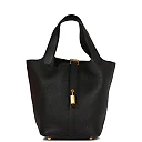 H Picotin Lock 18 Black Clemence Gold Hardware