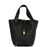 H Picotin Lock 18 Black Clemence Gold Hardware