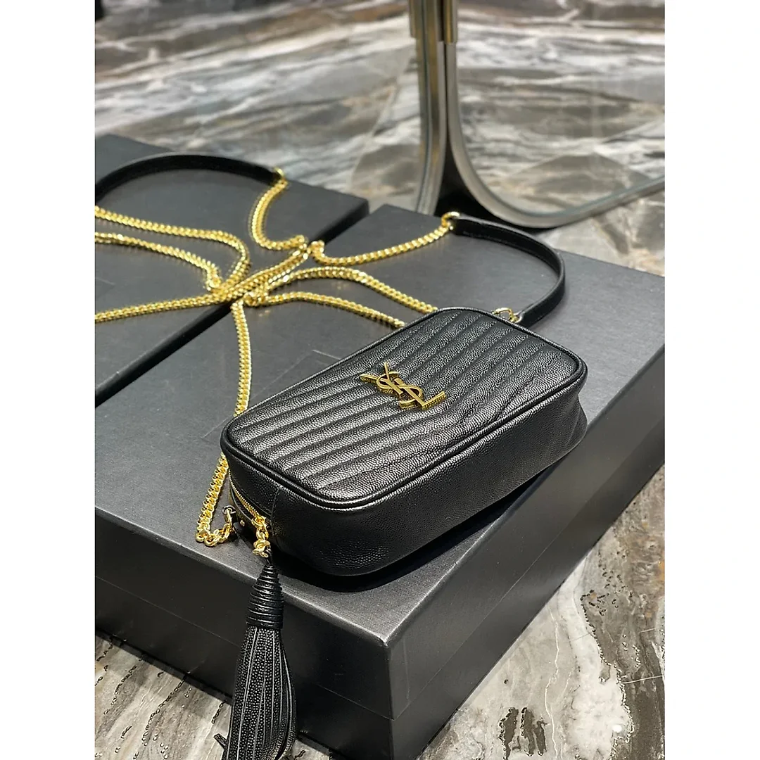 Y Lou Mini Bag In Quilted Grain De Poudre Embossed Leather