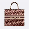 CD Unisex CD Book Tote Maroon CD Oblique Embroidered Velvet
