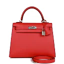H Kelly Sellier 25 Rouge de Coeur Verso Epsom Palladium Hardware