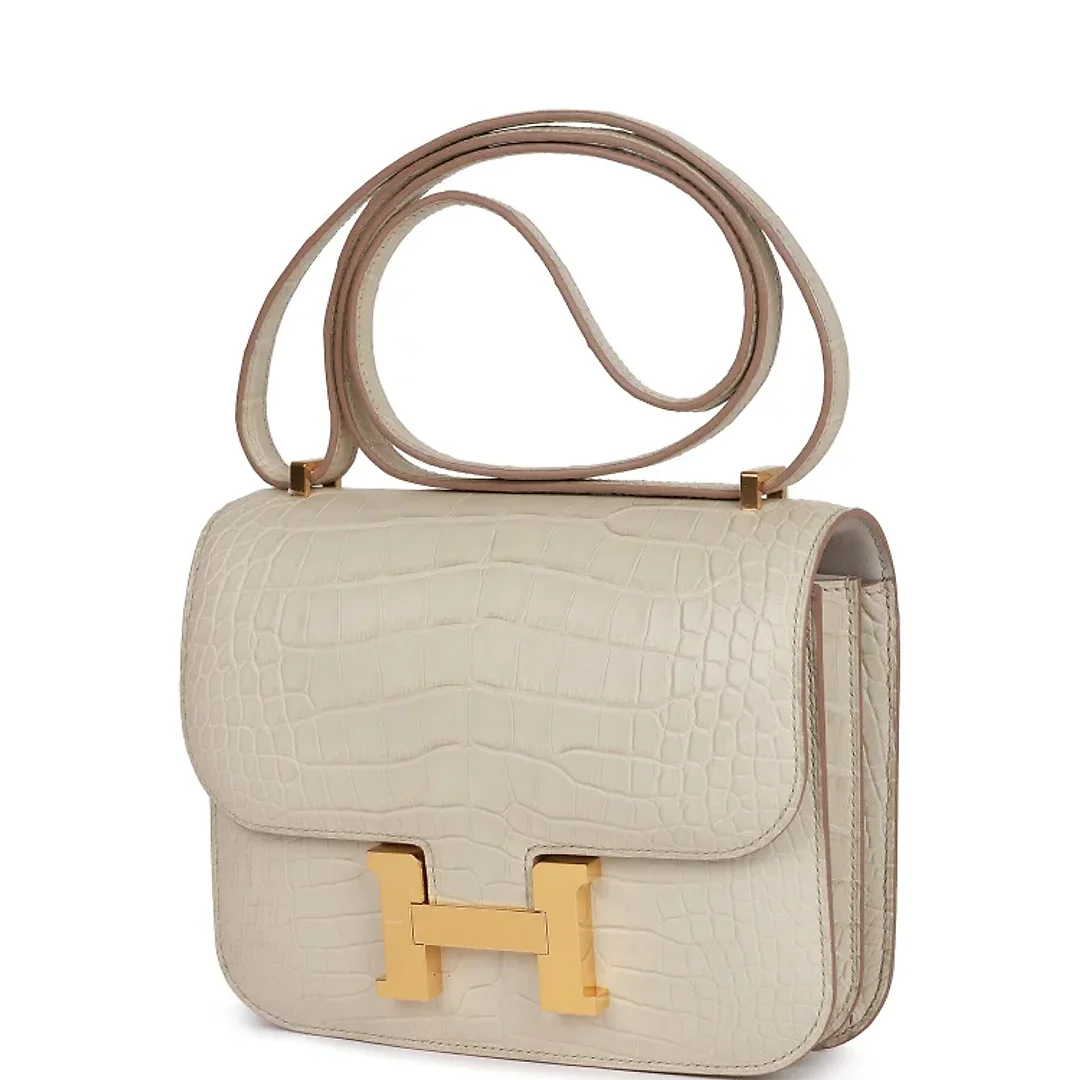 H Constance 18 Beton Matte Alligator Gold Hardware