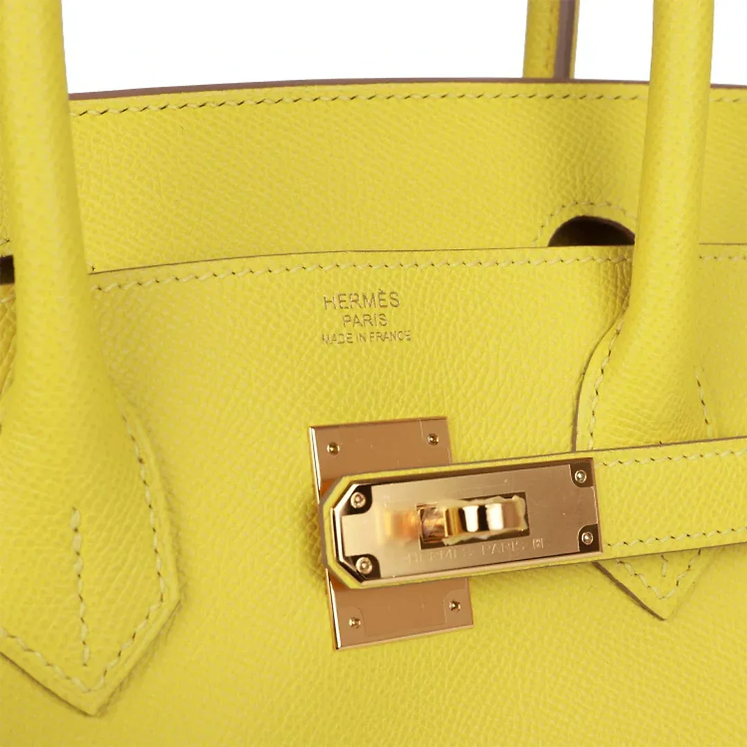 H Birkin 30 Lime Epsom Gold Hardware