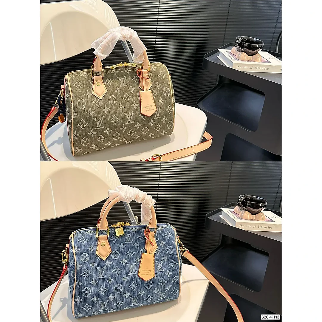 Louis new arrival speedy 25 denim bag size: 25 * 19 cm