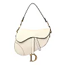 CHRISTIAN D Grained Calfskin Saddle Bag White