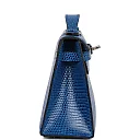 H Kelly Pochette Bleu Saphir Lizard Palladium Hardware