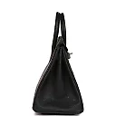 H Birkin 25 Black Ostrich Palladium Hardware