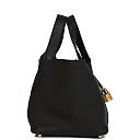 H Picotin Lock 18 Black Clemence Gold Hardware