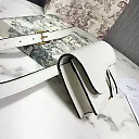 D White Calfskin Saddle Belt Bag