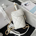 Cc Small Vanity Case White Lambskin & Gold-Tone Metal 12.5x15x8 cm Bag