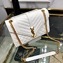 Y ENVELOPE MEDIUM BAG IN MIX MATELASS�� GRAIN DE POUDRE EMBOSSED LEATHER