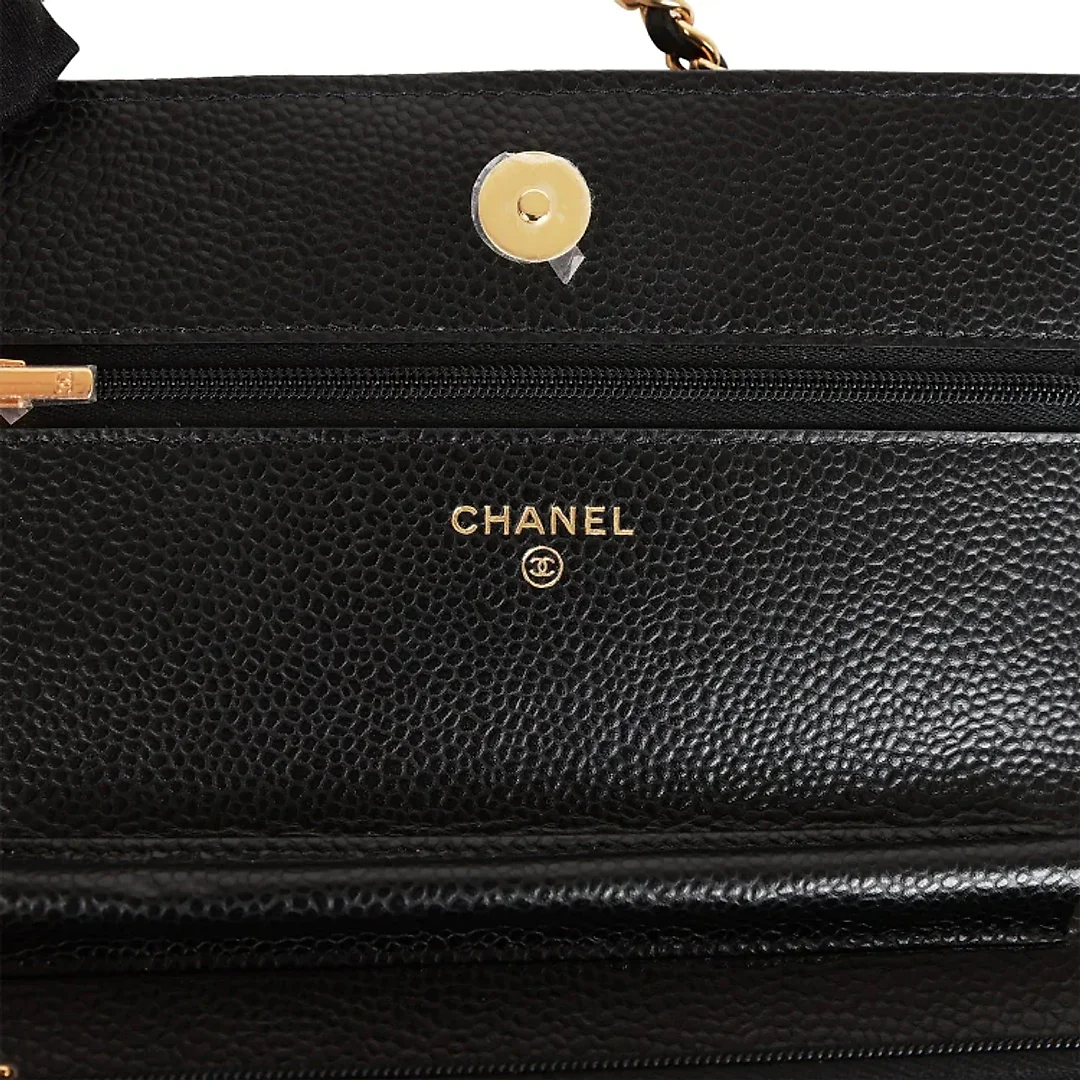 CC Wallet on Chain WOC Black Caviar Gold Hardware