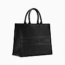 D Book Tote Bag In Black Oblique Embossed Calfskin