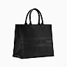 D Book Tote Bag In Black Oblique Embossed Calfskin