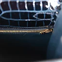 H Kelly Sellier 28 Bleu Baltique Shiny Porosus Crocodile Gold Hardware