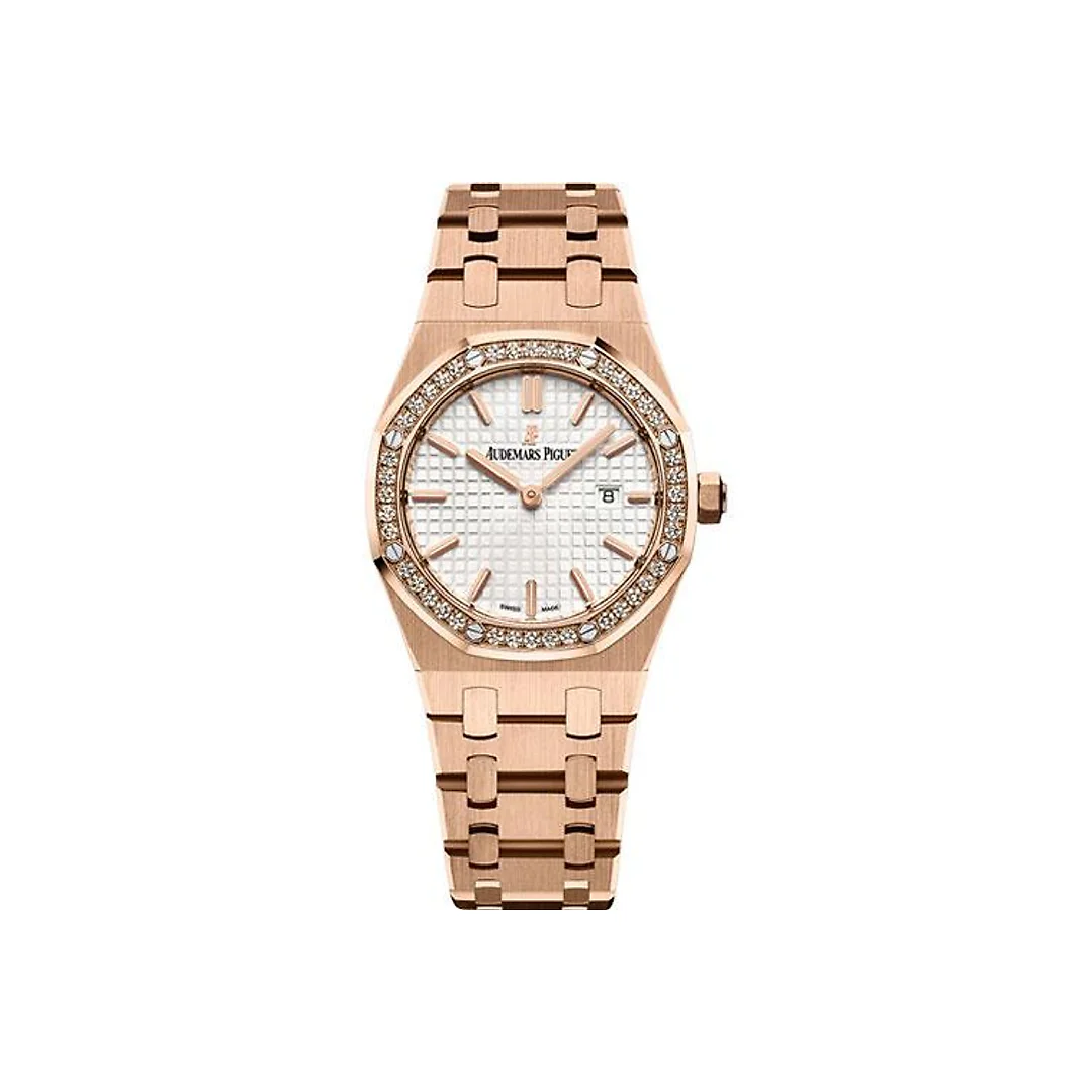 Audemars Piguet Ladies Collection Royal Oak Quartz Watch-Silver Dial 33mm-67651OR.ZZ.1261OR.01