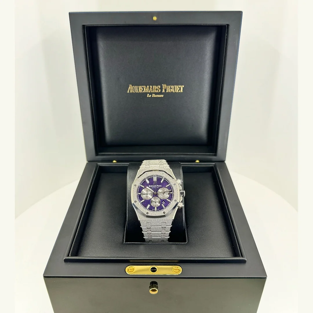 Audemars Piguet Royal Oak Chronograph Frosted White Gold 41mm Purple 26331BC.GG.1224BC.01