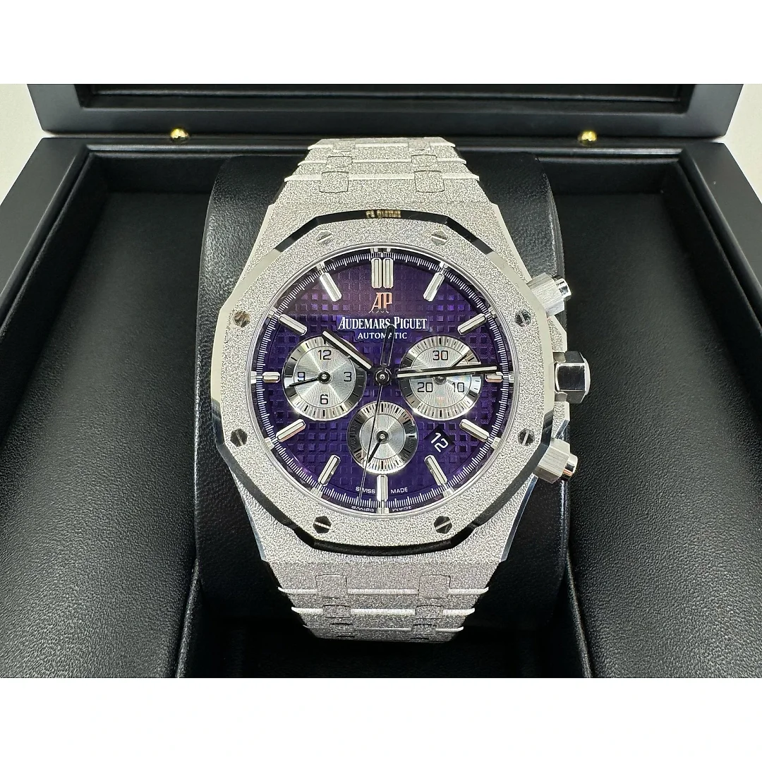 Audemars Piguet Royal Oak Chronograph Frosted White Gold 41mm Purple 26331BC.GG.1224BC.01