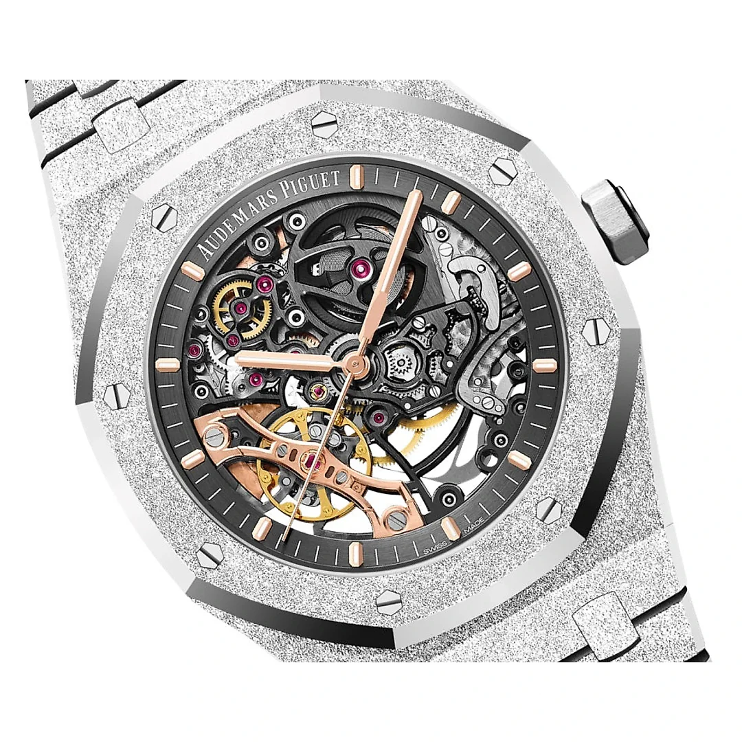 Audemars Piguet Royal Oak FROSTED GOLD DOUBLE BALANCE WHEEL OPENWORKED Ref# 15407BC.GG.1224BC.01