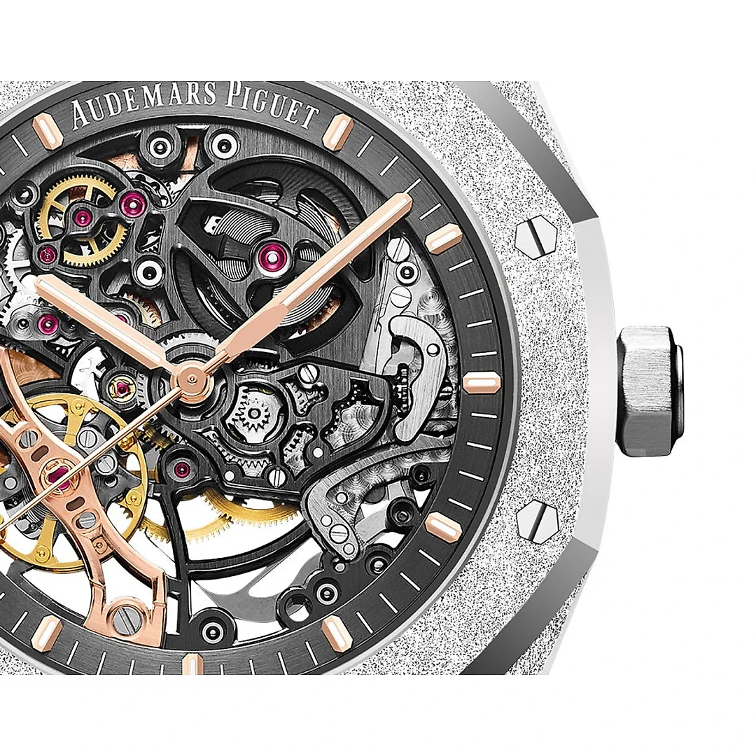 Audemars Piguet Royal Oak FROSTED GOLD DOUBLE BALANCE WHEEL OPENWORKED Ref# 15407BC.GG.1224BC.01