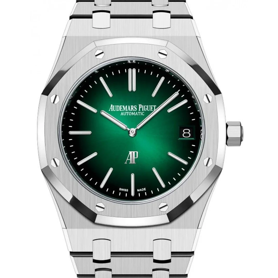 Audemars Piguet Royal Oak Jumbo Extra-Thin Platinum 39mm Green 16202PT.OO.1240PT.01