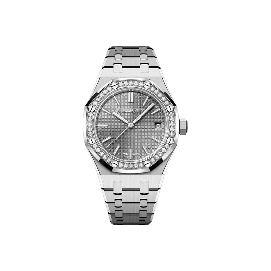 Audemars Piguet Royal Oak Selfwinding 50th Anniversary 37mm Stainless Steel Grey Dial Diamond Bezel 15551ST.ZZ.1356ST.03