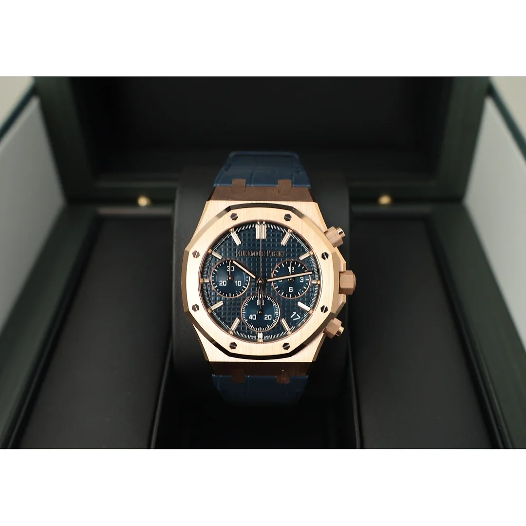 Audemars Piguet Royal Oak Selfwinding Chronograph Rose Gold 41mm Blue Dial 26240OR.OO.D315CR.01