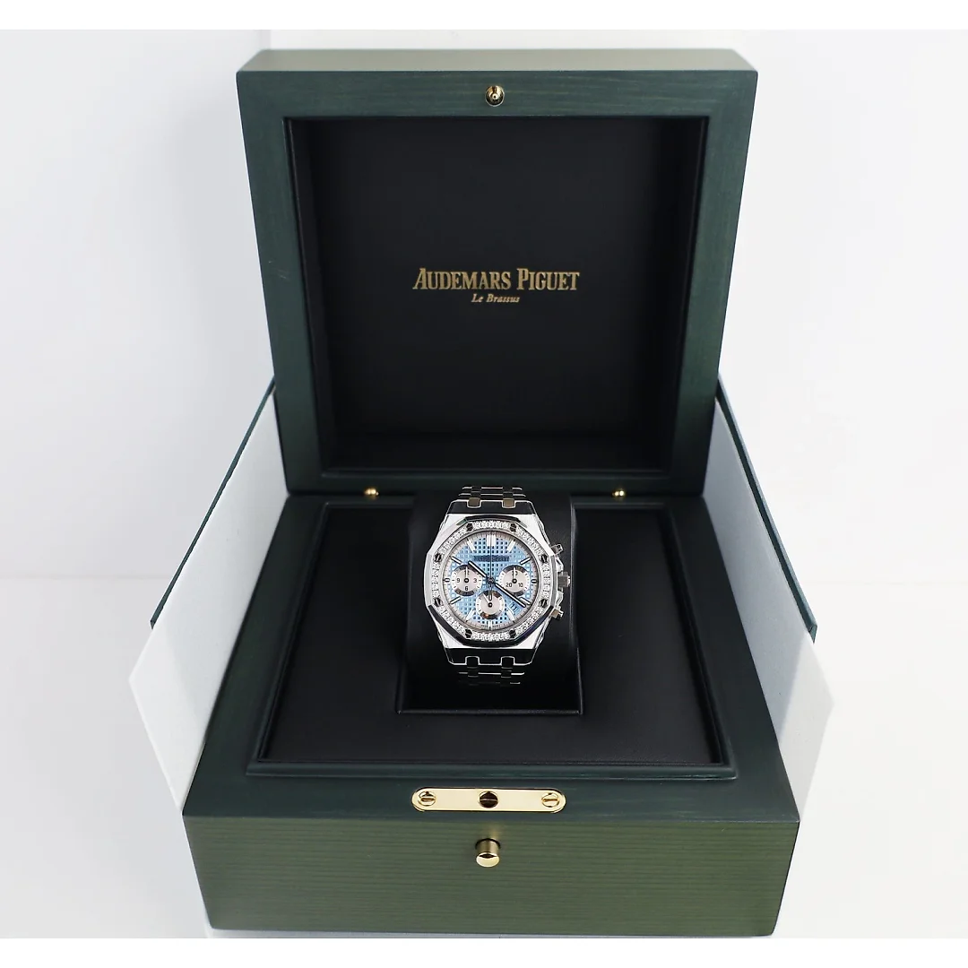 Audemars Piguet Royal Oak Selfwinding Chronograph Stainless Steel 38mm Light Blue Diamond 26715ST.ZZ.1356ST.01