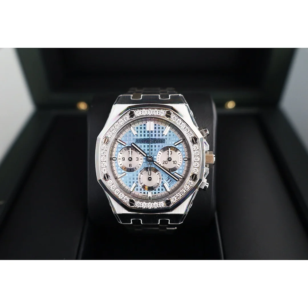 Audemars Piguet Royal Oak Selfwinding Chronograph Stainless Steel 38mm Light Blue Diamond 26715ST.ZZ.1356ST.01
