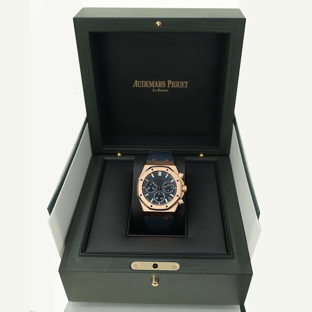 Audemars Piguet Royal Oak Selfwinding Chronograph Rose Gold 41mm Blue Dial 26240OR.OO.D315CR.01