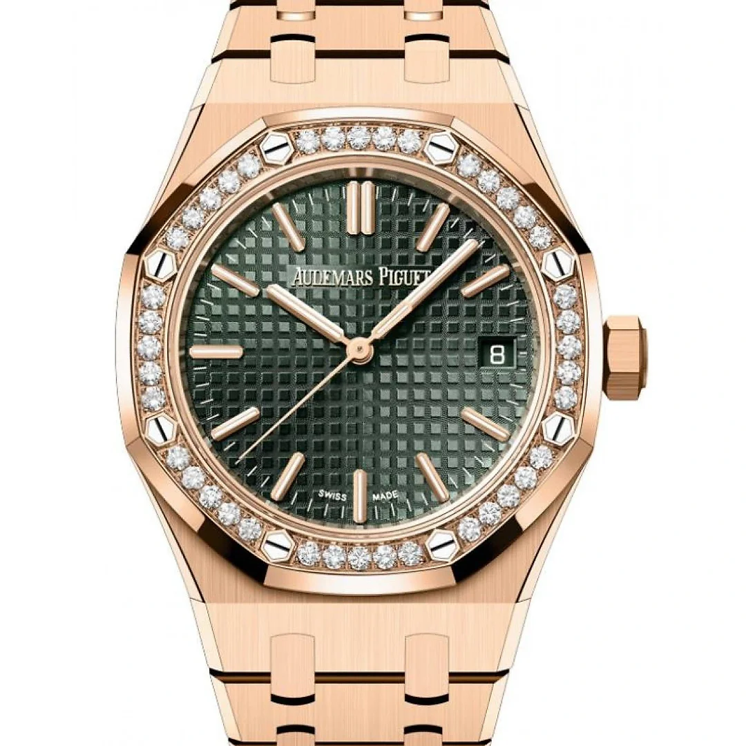 Audemars Piguet Royal Oak Selfwinding Rose Gold 37mm Khaki Dial Diamond 15551OR.ZZ.1356OR.03