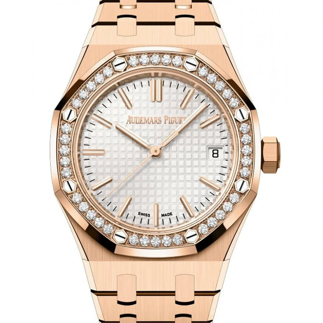 Audemars Piguet Royal Oak Selfwinding Rose Gold 37mm Silver Dial Diamond 15551OR.ZZ.1356OR.01