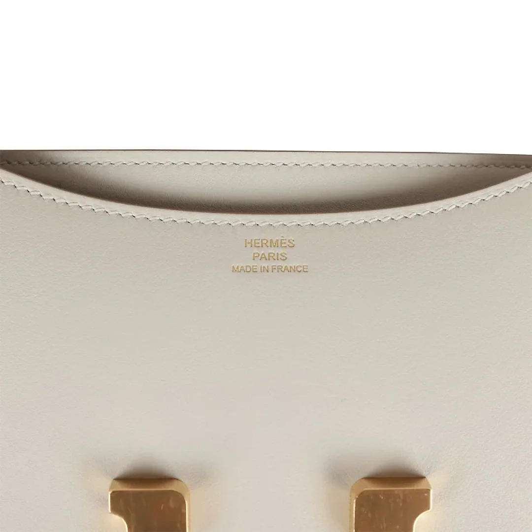 H Constance 18 Gris Perle Swift Gold Hardware