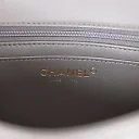 CC Mini Rectangular Flap Bag with Top Handle Dark Grey Lambskin Light Gold Hardware