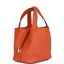 H Picotin Lock 18 Orange Clemence Gold Hardware